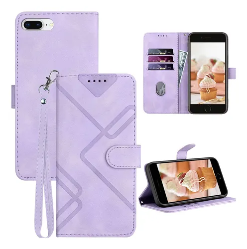 comprar Funda Para iPhone 8 Plus iPhone 7 Plus 6\u002F6s Plus Morado Piel
