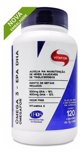 Pote Omega 3 Epa Dha 1000mg - Vitafor 120 Cápsulas