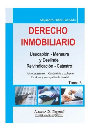 Derecho Inmobiliario Tomo 3, De Hillar Puxeddu. , Tapa Blanda En Español, 2022