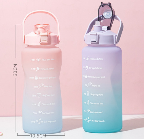 Imagen 3 de 7 de Botella De Agua Motivacional Gran Capacidad 2l Deportiva