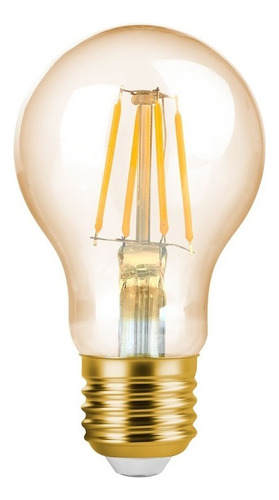 Lâmpada Bulbo Filamento Led 4w E27 Quente 360° Irc90 Ip65 Cor da luz Branco-quente Bivolt