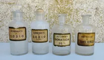 Comprar Frascos De Farmacia Antiguos Con Tapones Vidrio Lote X 4
