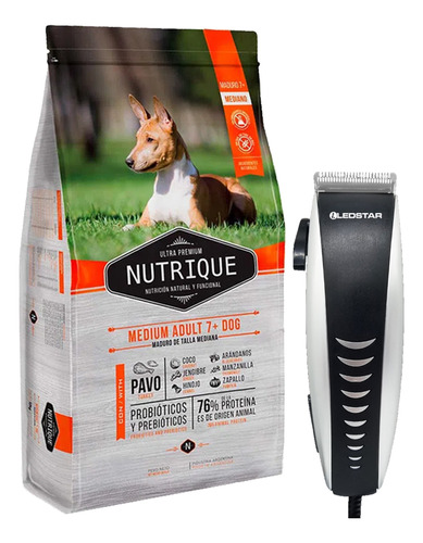 Alimento Nutrique Perro Senior +7 Raza Mediana 12 K + Regalo