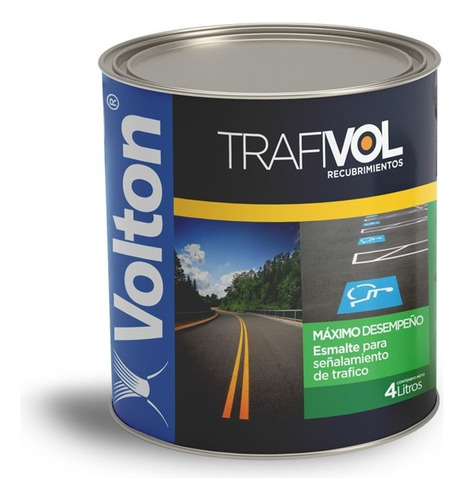 Pintura P/trafico B Solvente, Negro, Volton, Galón 4l