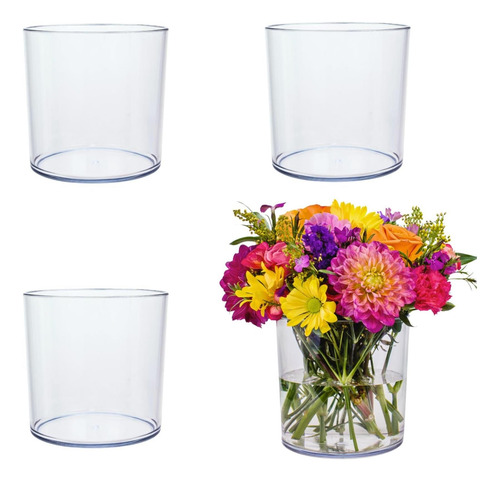 Jarrones De Flores De Cilindro De Plástico Transparente De J