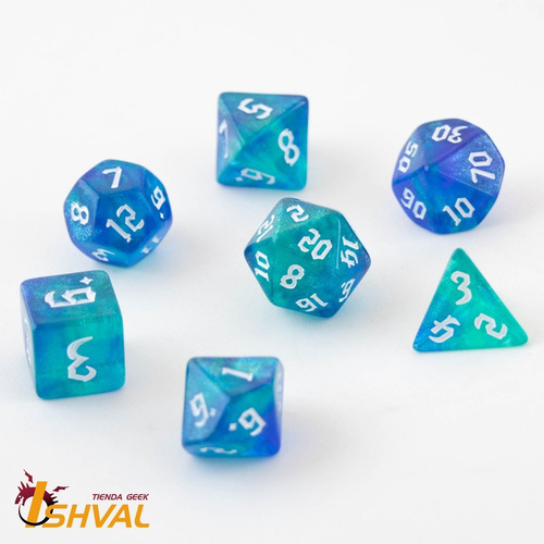 Imagen 2 de 4 de Set De 7 Dados Para Rol - Ice Prison