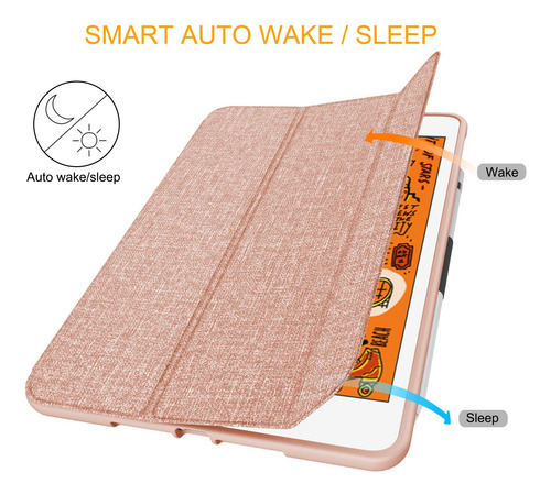 Funda Ipad Mini 5 2019 Soke Triple Premium Tpu Automático Oro Rosa