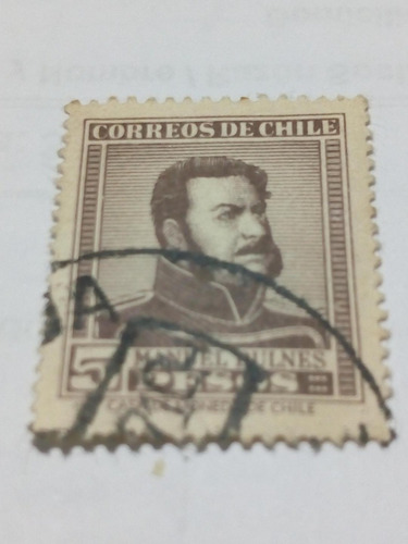 Estampilla. M. Bulnes 5 Pesos (7) (Usado)