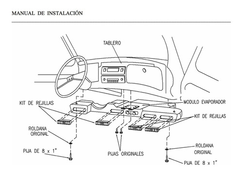 Imagen 2 de 2 de Manual Instalación De Aire Acondicionado Para Vw Sedan Vocho