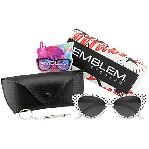 Emblem Eyewear - Polka Dot Cat Eye Mujer Moda Mod Zvy75