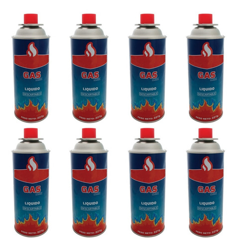 Pack 8 Cartuchos De Gas Butano 227gr P/ Anafe