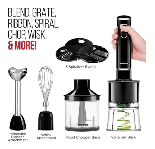Chefman Inmersión Licuadora Y Eléctrico Spiralizer / Vegetal