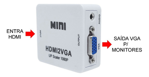 Adaptador Conversor Hdmi P/ Vga Ps4,xbox,pc P/ Monitor Vga