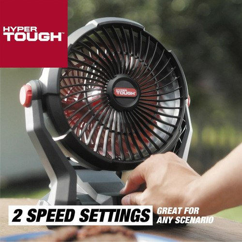 Abanico Ventilador Hyper Tough 7.5 Inalámbrico 20v 30.48 Cm 20v Negro Rojo Plástico 3