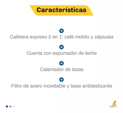 Cafetera Expresso 2 en 1 Smartlife SL-EC8501