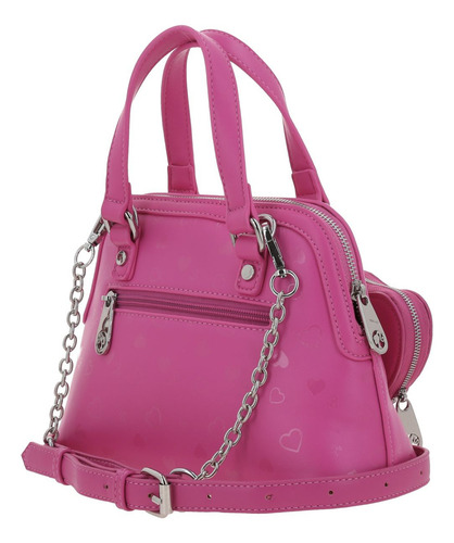Bolsa Satchel Barbie Gorett Kylie Br25060-p Color Rosa Chicle Correa De Hombro Rosa Chicle Diseño De La Tela Corazón