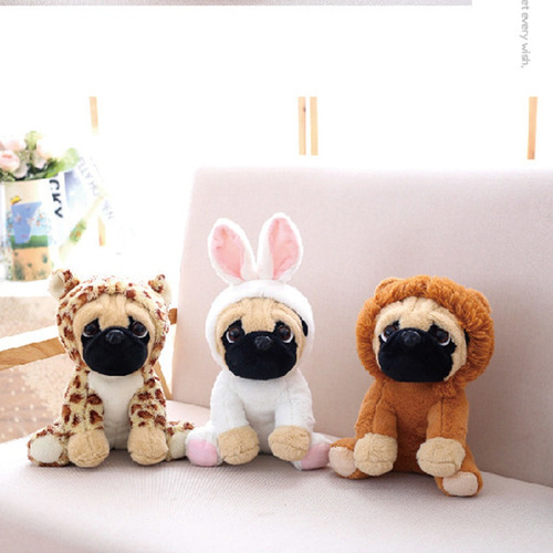 Nova Grande Pelúcia Brinquedos 10\ Pug Cão Em 6 Trajes Fofin