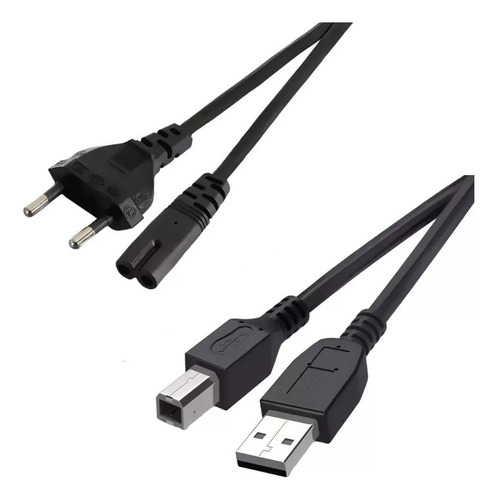 Pack 2 Cables Para Impresora De Poder Y Datos Oferta 