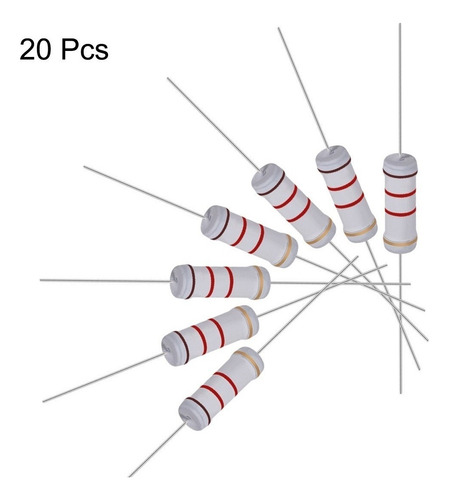 20 Resistencias 1.2k Ohm Resistor Película Óxido Metal 3w 5%
