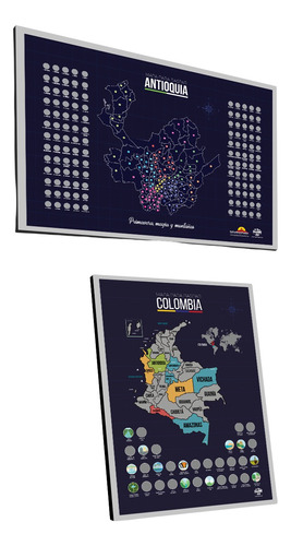 Mapa De Colombia Para Raspar + Mapa De Antioquia Scratch Map