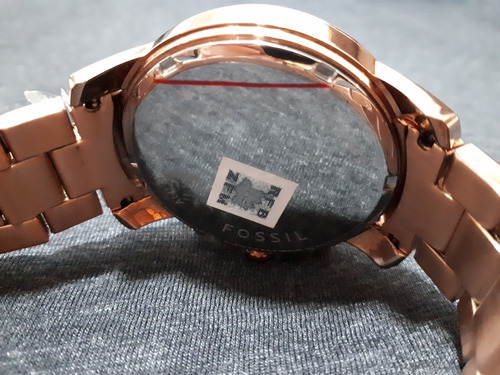 Relógio Unissex Original Fossil Dourado Cobreado