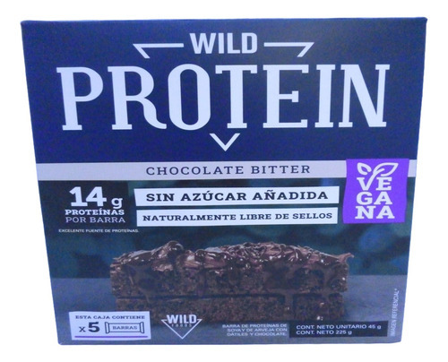 Wild Protein Barra Vegana Chocolate Bitter 45g (5u)