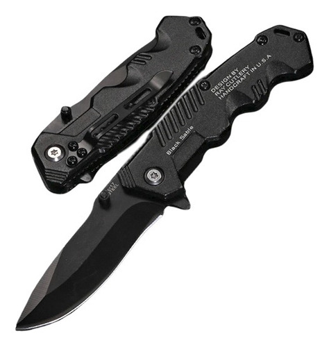 Cuchillo Navaja Tactico Negro Inoxidable Cazador Militar