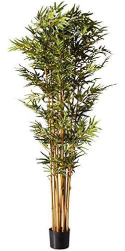 Nearly Natural 5188 Curved Bamboo Silk Tree 6feet Green