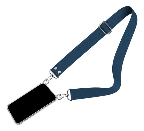 Para Todos Los Iphone 13 Correa Colgante + Funda Reforzada Azul Noche Iphone 13