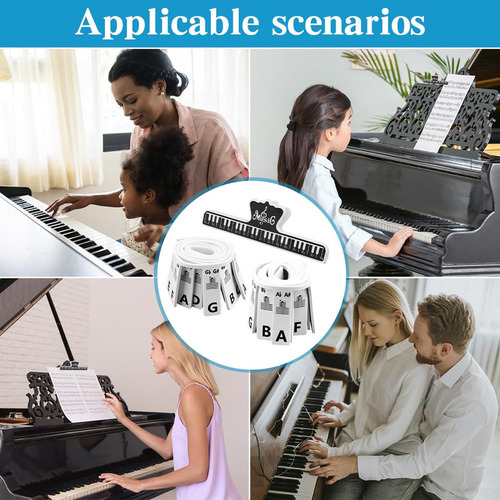 Calcomanía De Notas Para Piano 2 Etiquetas De Notas De Tecla