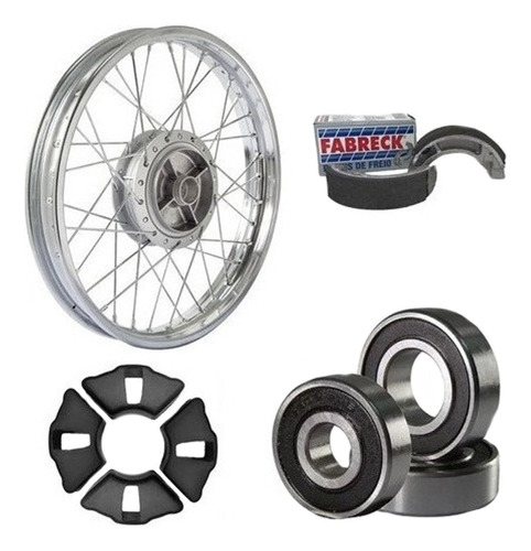 Roda Traseira 4mm Patim Bucha Rolamento Ybr 125/ Factor 125 