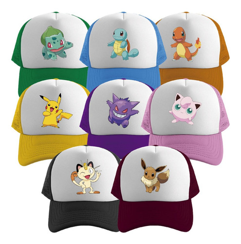 50 Gorras Sublimadas Modelos Pokémon 