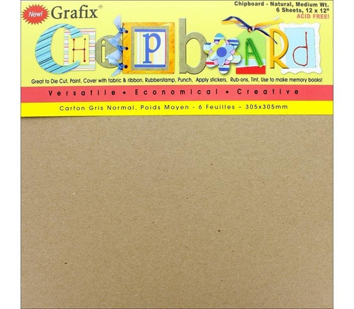 Grafix  Hoja Peso Medio Aglomerado 6 Pkg Natural 12 