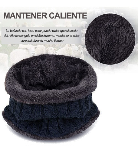 3 Piezas Gorros De Invierno Niños Con Bufanda Y Guantes