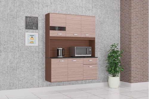 Imagen 2 de 3 de Alacena Mueble Auxiliar Cocina Lili 6 Puertas Capuchino