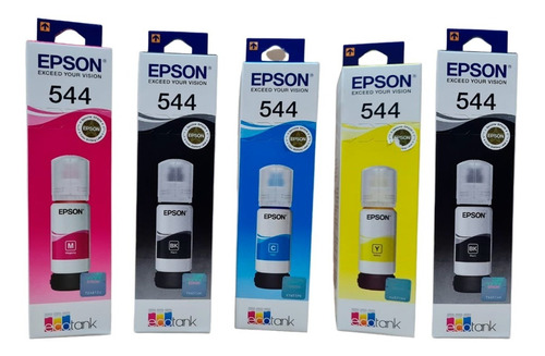 Combo 5 Tintas 544 Originales Para Epson L3160 L5190 L3150