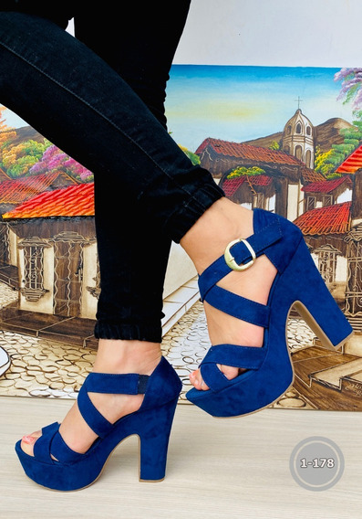 Zapatos Tacones Tacones con plataforma Sacha Tacones con plataforma azul look casual 