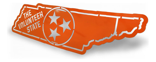 Letrero Pared Metal 24  Forma Estado Tennessee Naranja Tn