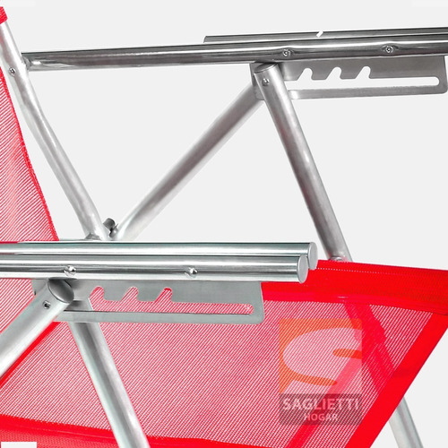 Imagen 7 de 10 de Reposera Cama Aluminio Alta Reforzada 120 Kilos Alumel 270
