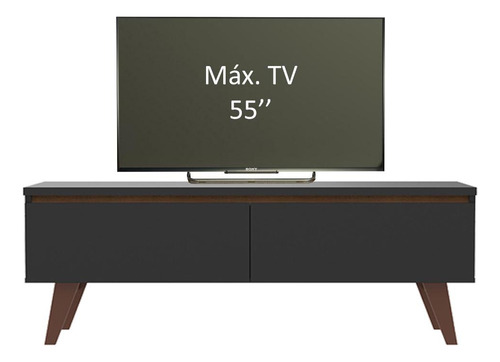Mueble Mesa Para Tv Rack Le Mans Madesa Hasta 55'' Nm Color Marrón/Negro