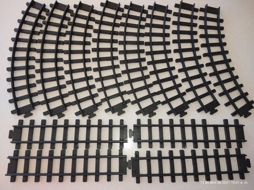 Pista Vías Tren Niños Encastre En 12 Tramos 3 Mts. Plástico