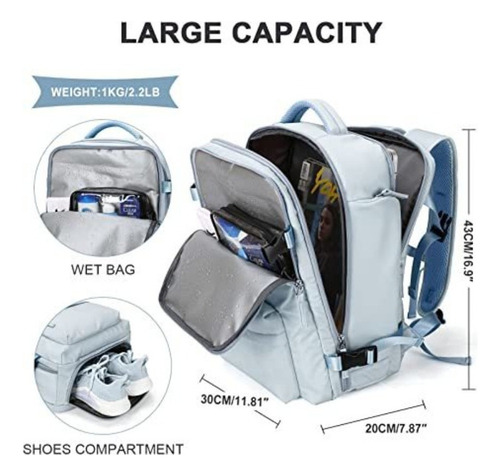 Mochila De Viaje Grande Para Mujer Mochila Impermeable Porta
