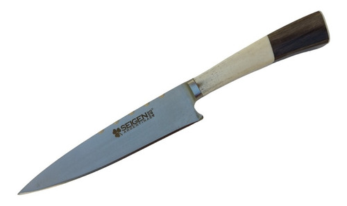 Cuchillo Artesanal Seigen 14 Cm Combinado Madera Asta Ciervo