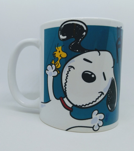 Caneca Em Porcelana Snoop Com Woodstock - Me Abraça Me Beija