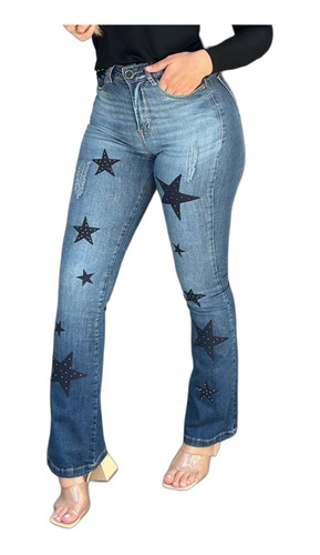 Calça Jeans Flare Shakira Reliquia Estrela Planet Girls