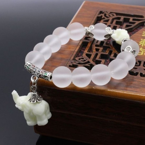 Pulsera De La Suerte Elefante - Cabeza De Buda (plateada)