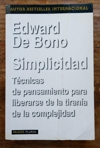 Simplicidad Edward De Bono Editorial Paidós