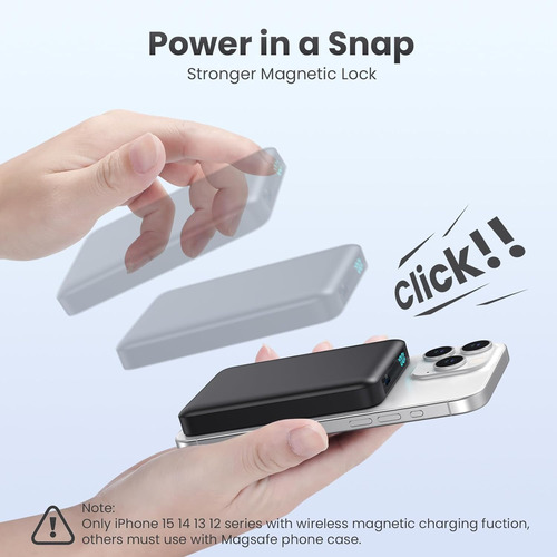 Cargador Portátil Magnético 10800 Mah Inalámbrico 20w Usb-c