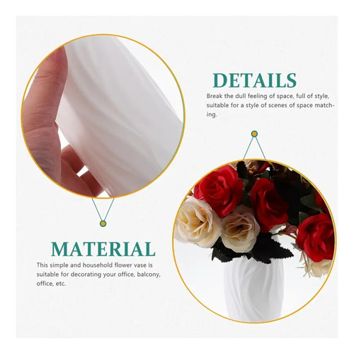 Florero Estilo Nórdico, Jarrón Anticaída De Plástico