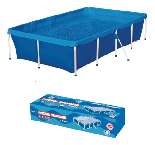 Piscina 3000 Lts Retangular Ferro Estruturada Standard Mor